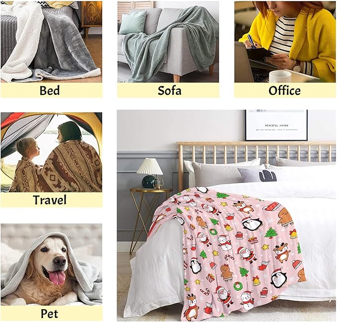 Christmas Blanket for Boys Girls - Christmas Decor for Couch/Bed/Living Room - Ultra Soft Blanket Home Decor for All Seasons,60"x80"-Adults/Twin Size