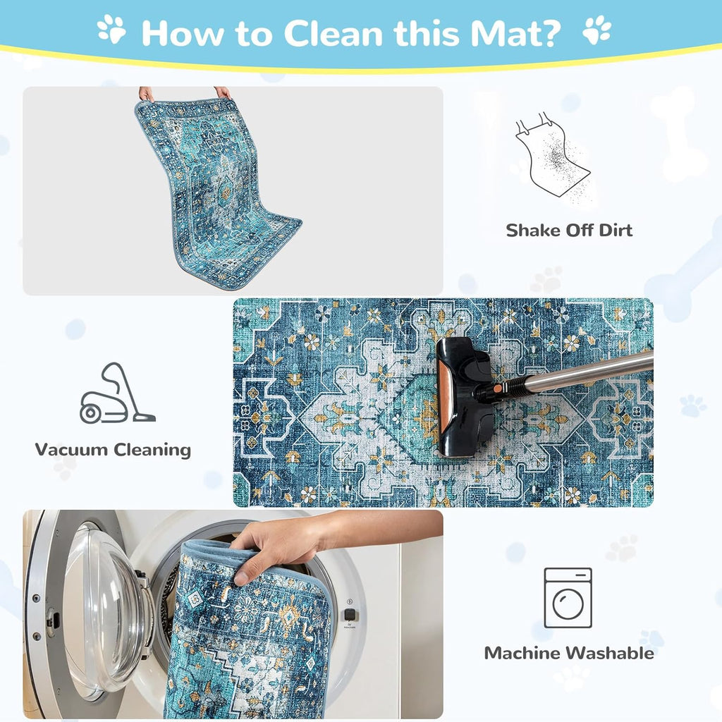 Lahome Super Absorbent Washable Pee Pads for Dogs - Secure Floor Protection - Non-Slip, Leakproof Reusable Pads for Training, Crates & Playpens (2 Pack, 36"x36", Blue)