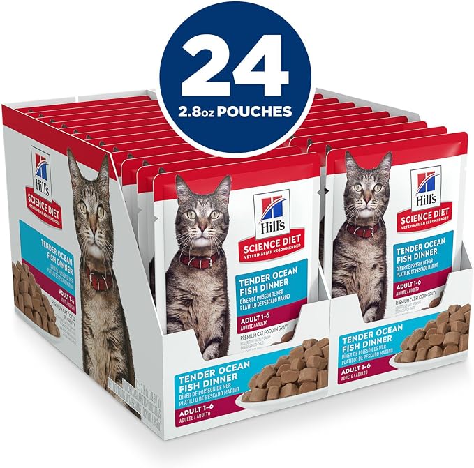 Hill's Science Diet Adult 1-6 Wet Cat Food, Ocean Fish, 2.8 oz. Pouches - Image 3