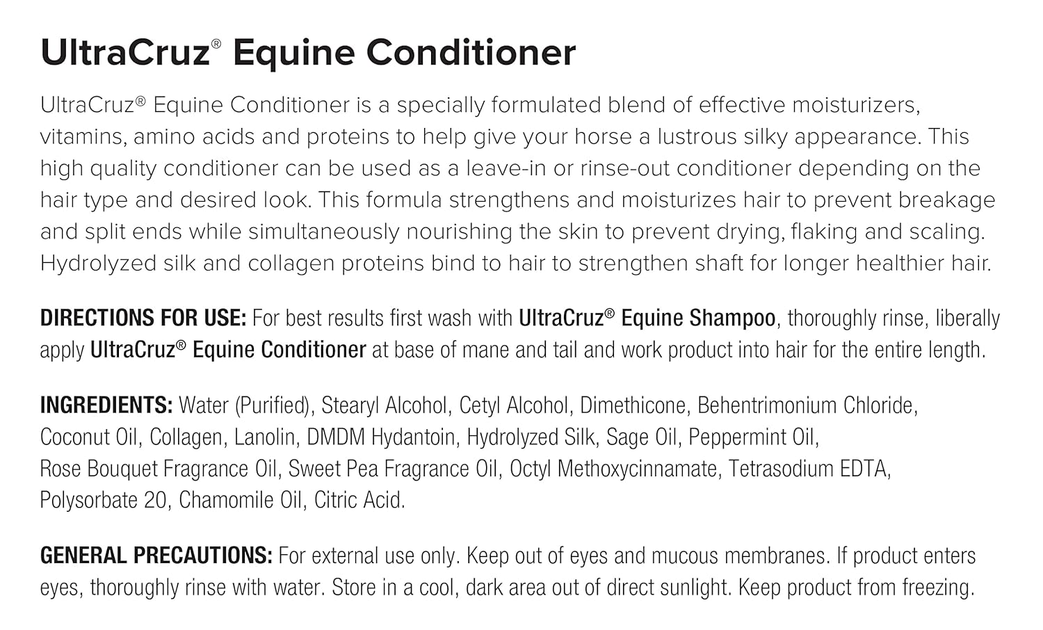 UltraCruz Equine Oatmeal Horse Shampoo and Conditioner Bundle, 32 oz Each