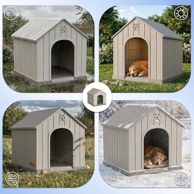 DRATO Outdoor Dog House Waterproof Roof, Large Capacity Pet House - Image 6