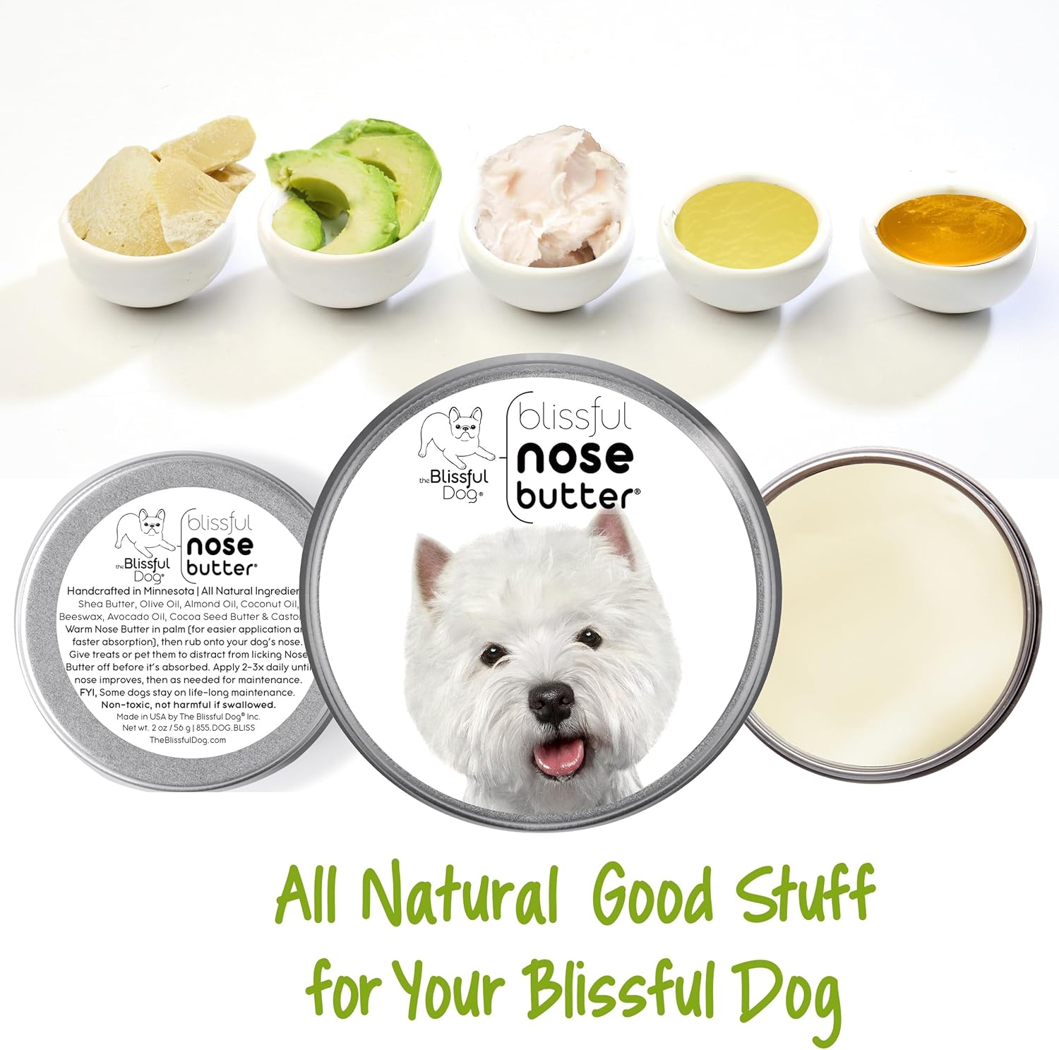 The Blissful Dog West Highland Terrier Unscented Nose Butter, 16oz