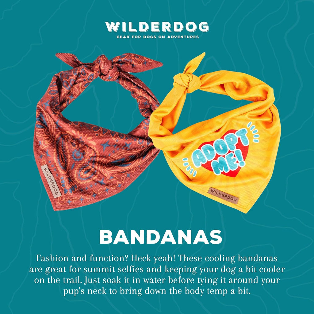 Wilderdog Dog Bandana with Lightweight Quick Drying Poly-Blend Mesh Material in The Lizards