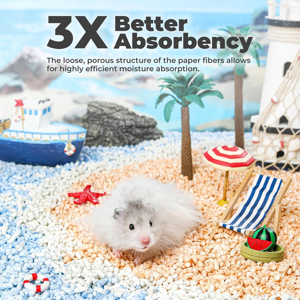 mini&moe Rabbit Bedding Guinea Pig Bedding Paper Pellet Bedding: Odor Control & Moisture Absorbent Natural Paper Pellet Bedding - for Small Animal Guinea Pigs, Rabbits,Hamsters Bedding 3.96lb