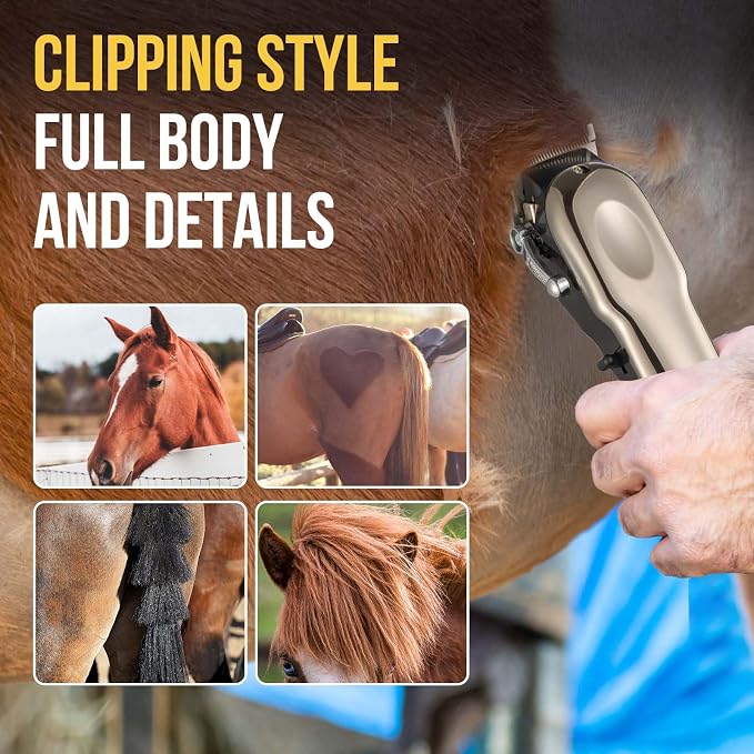 Horse Clippers Cordless Quiet, Professional Livestock Clippers - Image 7
