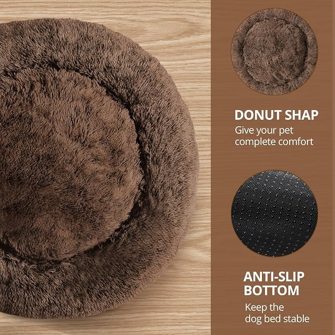 JOLLYVOGUE Calming Dog Beds Large Sized Dog, 36in Donut Washable Large Pet Bed - Image 3