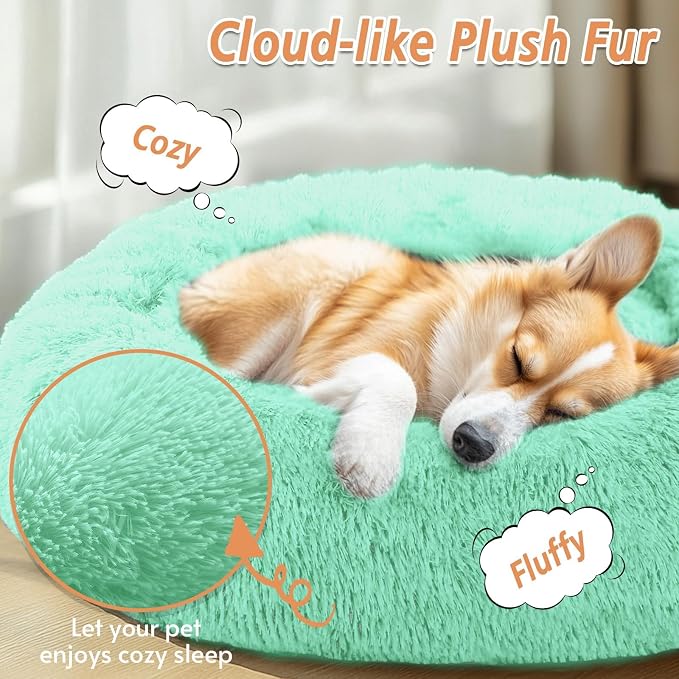 JOLLYVOGUE Calming Dog Bed Medium Size Dog, 31in Donut Washable Medium Pet Bed - Image 2
