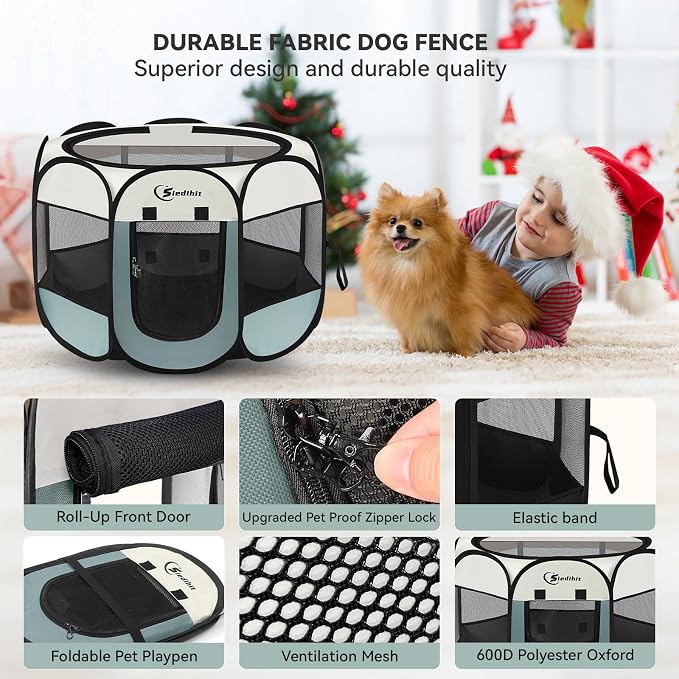 Siedihit Dog Playpen, Puppy Pet Playpen, Medium Dogs Tent Crates Cage - Image 6