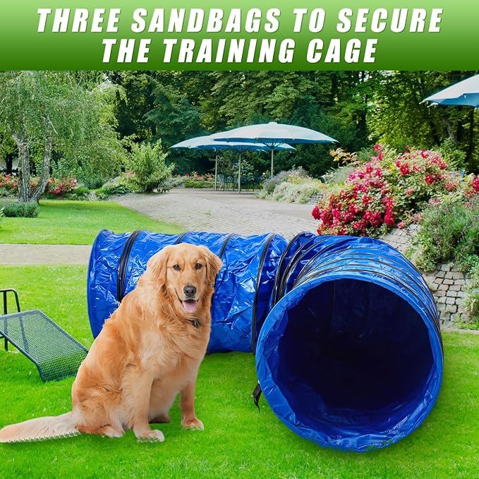 Briwooody 24 in 10 Foot PVC Dog Agility Tunnel - Image 6