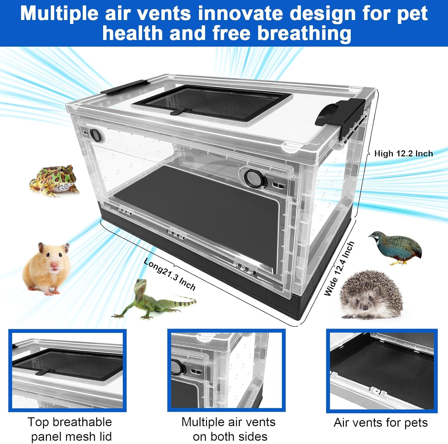 Hamster breeding House Reptile breeding Cages with Wheels (Big Size)