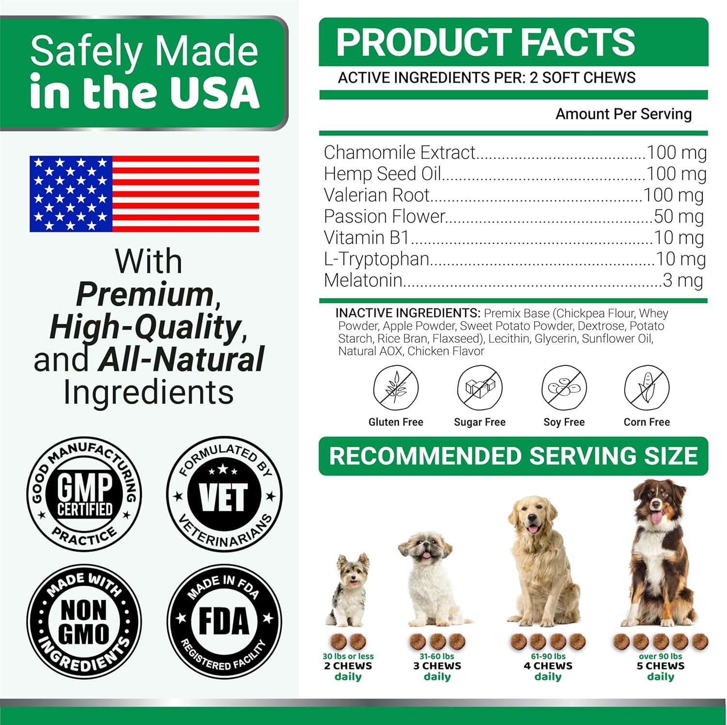 Hemp Calming Chews for Dogs - 240 Treats - Advanced Dog Calming Chews - Anxiety Relief Supplement Treats with Melatonin - Sleep Aid for Separation, Barking, Stress, Hip and Joint Support Made in USA
