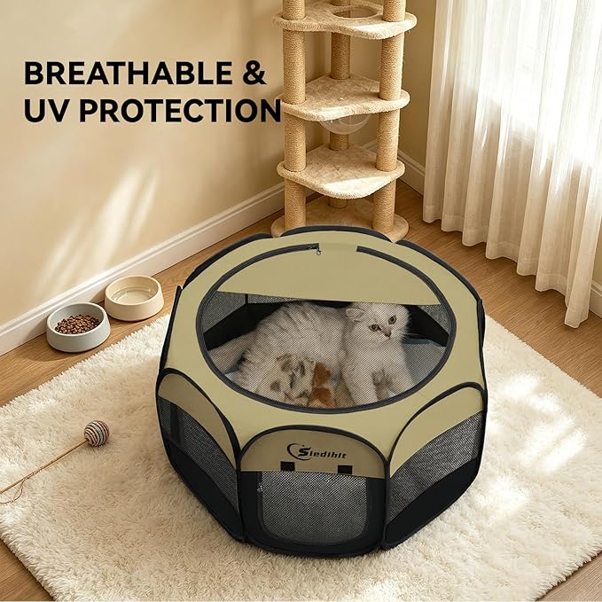 Siedihit Puppy Playpen for Small Dog Cat, Dogs Tent Crate Cage Indoor/Outdoor - Image 6
