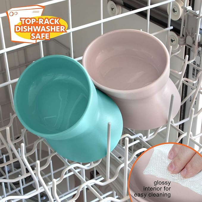 Kitty City Elevated Cat Bowls, Whisker-Friendly Raised Cat Food & Water Dishes - Image 6