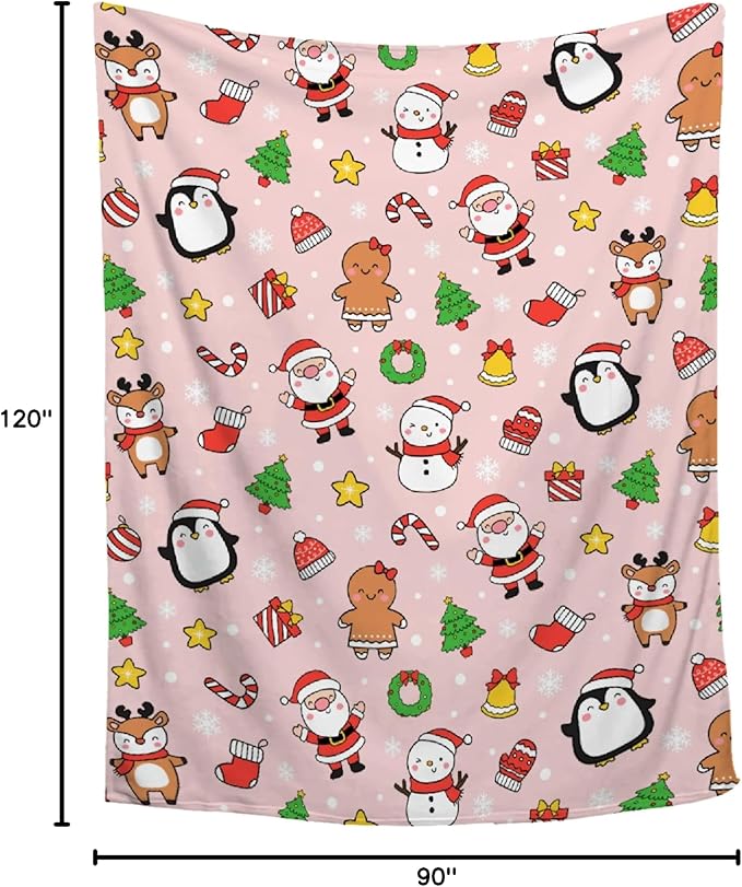 Christmas Blanket for Boys Girls - Christmas Decor for Couch/Bed/Living Room - Ultra Soft Blanket Home Decor for All Seasons,90"x120"-Familys/King Size