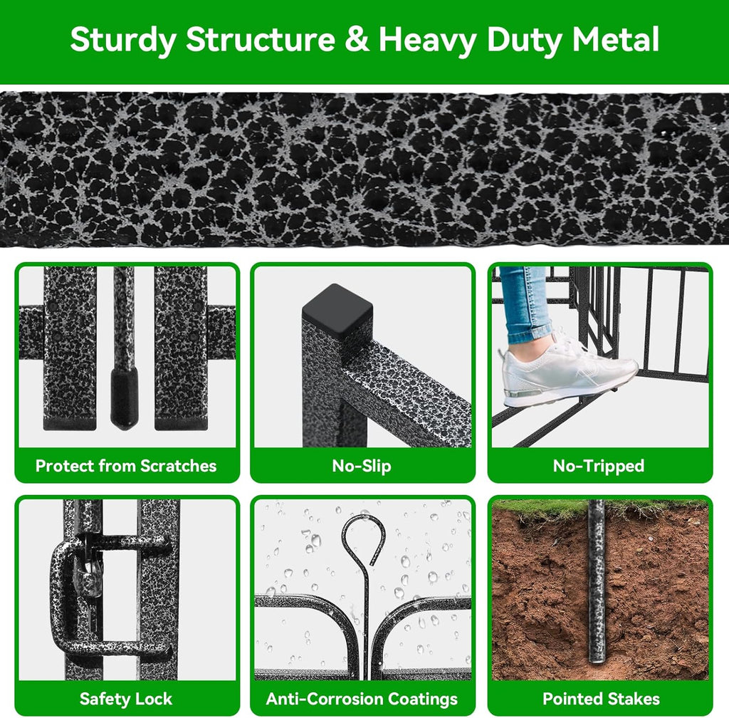 Dog Playpen Outdoor 8 Panels Heavy Duty Dog Fence 47" Height with Thick Pipe Anti-Rust with Doors Portable for RV Camping Yard, Total 18FT, 25 Sq.ft, Snowy Black