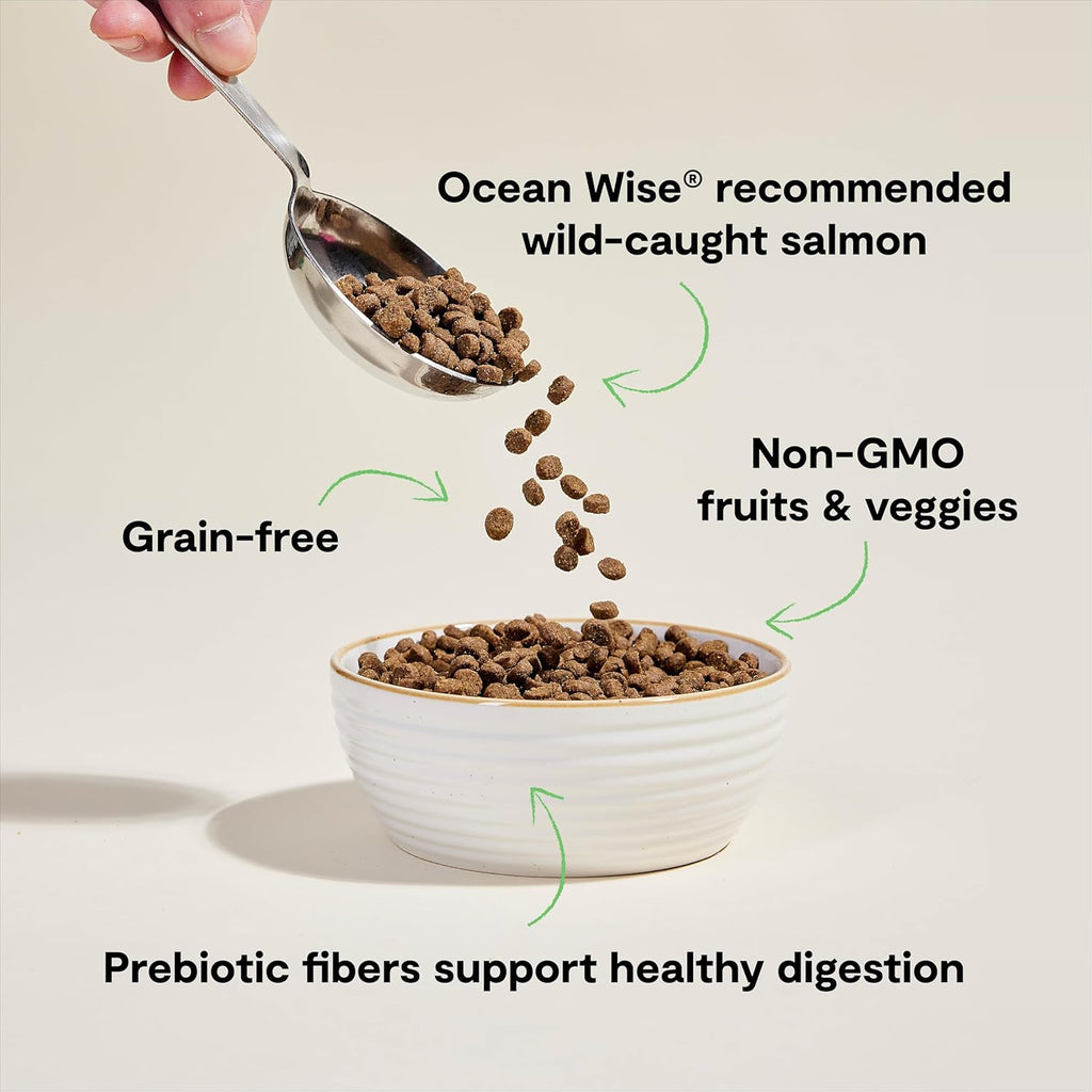 Open Farm, Grain Free Dry Cat Food, High-Protein Kibble for a Complete & Balanced Diet, Non-GMO Fruits & Vegetables, Prebiotic Fibers to Support Digestion, Wild-Caught Salmon Recipe, 8lb Bag