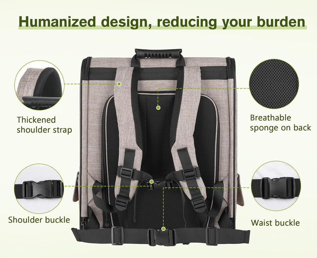 Pecute Pet Carrier Backpack, Dog Carrier Backpack, Expandable with Breathable Mesh for Small Dogs Cats Puppies, Pet Backpack Bag for Hiking Travel Camping Outdoor Hold Pets Up to 17 Lbs