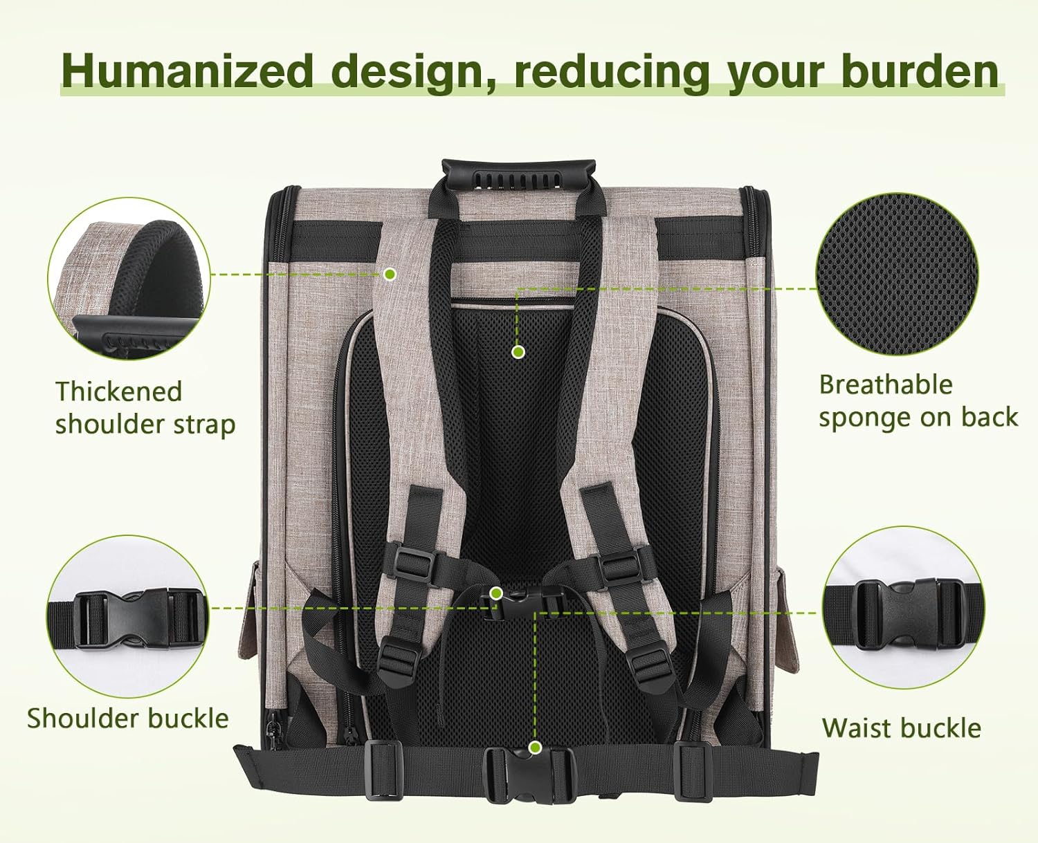 Pecute Pet Carrier Backpack, Dog Carrier Backpack, Expandable with Breathable Mesh for Small Dogs Cats Puppies, Pet Backpack Bag for Hiking Travel Camping Outdoor Hold Pets Up to 17 Lbs