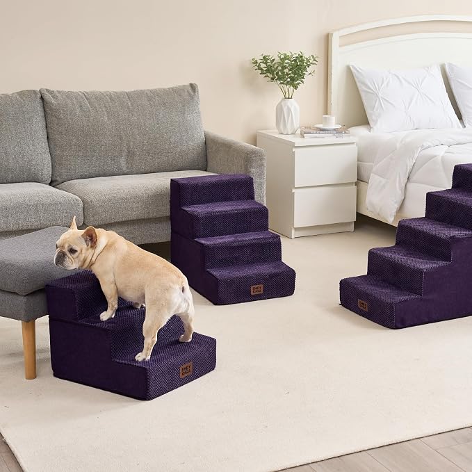 EHEYCIGA Dog Stairs for Small Dogs 13.5" H, 3-Step Dog Steps for Couch Sofa and - Image 4