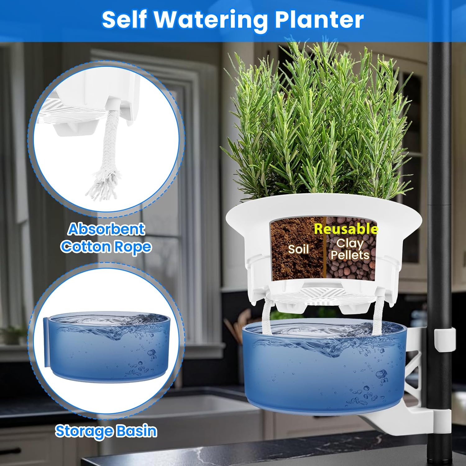 Smart Venus Fly Trap Terrarium Kit with Metal Stand,Self Watering Pots for Indoor Plants,Smart Planter Pot with Grow Light&Timer for Succulents,Herbs,Carnivorous Plant, for Dad