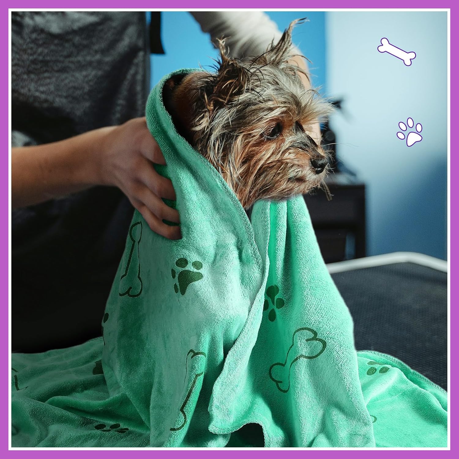 Chumia 8 Pcs Dog Towels for Drying Dogs Cats Pet Towels Bulk Puppy Microfiber Quick Drying Paw Bath Bathing Supplies Absorbent for Medium Pets(Classic Color,18 x 28 Inch)