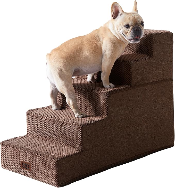 EHEYCIGA Dog Stairs for High Bed 22.5" H, 5-Step Dog Steps for Bed, Pet Steps by EHEYCIGA