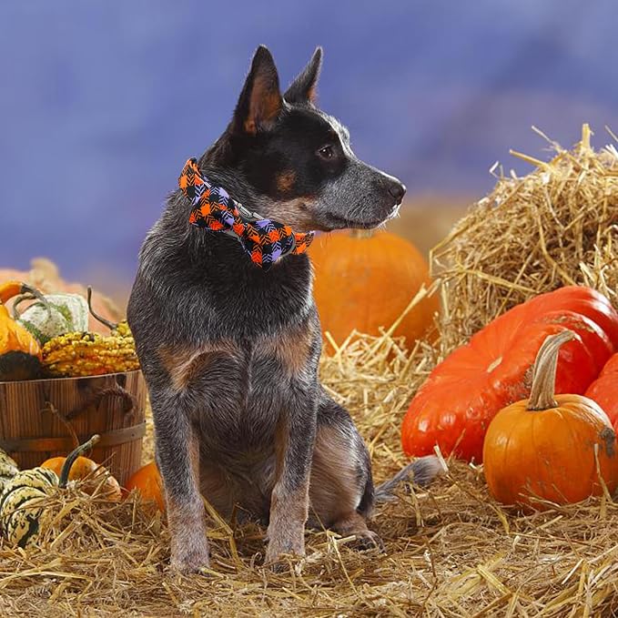 Halloween Dog Collar, Pet Collar Bow Plaid Dog Collars Girl Boy Holiday Pet - Image 5