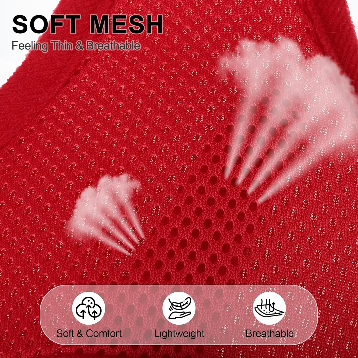BINGPET No Pull Dog Harness for Small Medium Dogs,All Weather Mesh Step in Vest Harness for Small Dogs,Breathable Mesh Puppy Cat Harnesses,Step-in Air Dog Harness for for Small Dogs,Red,Medium