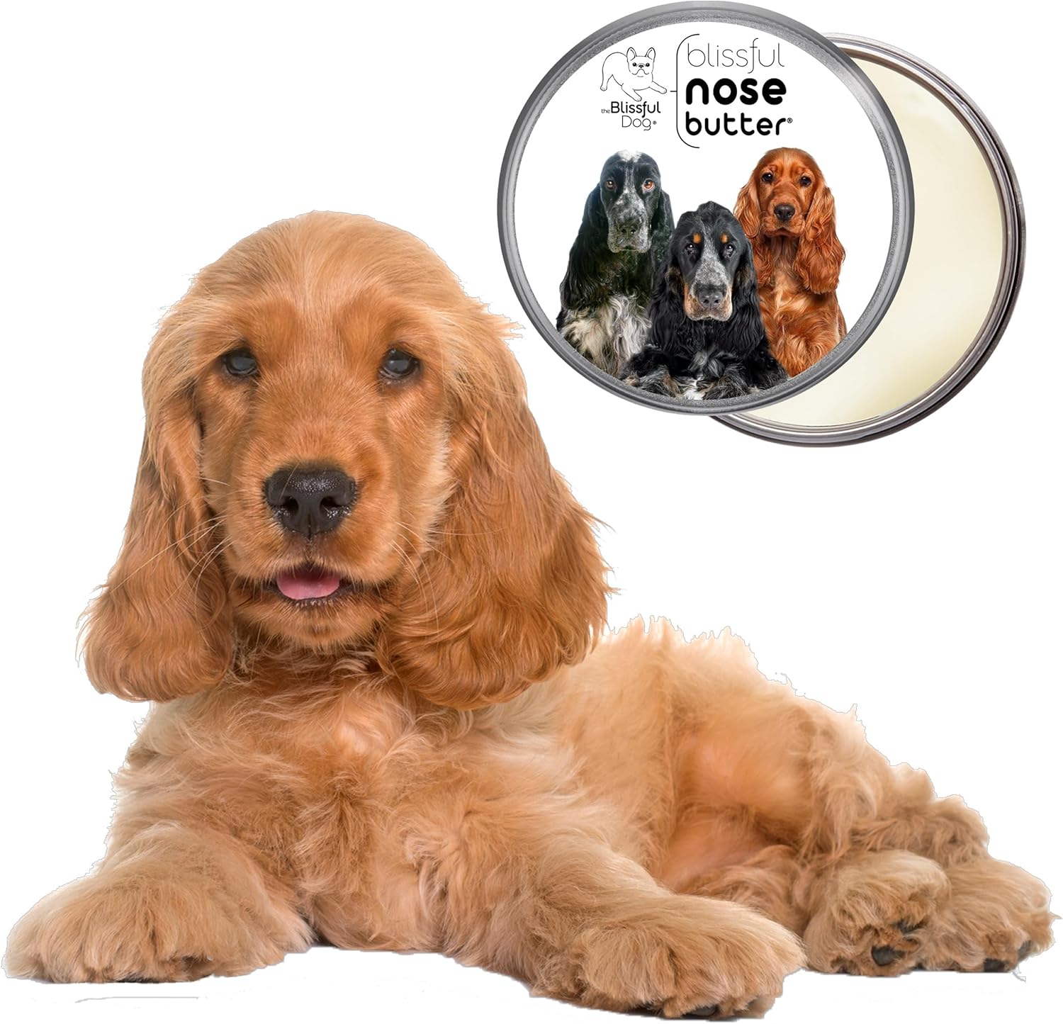 The Blissful Dog English Cocker Spaniel Unscented Nose Butter - Dog Nose Butter, 2-Ounce