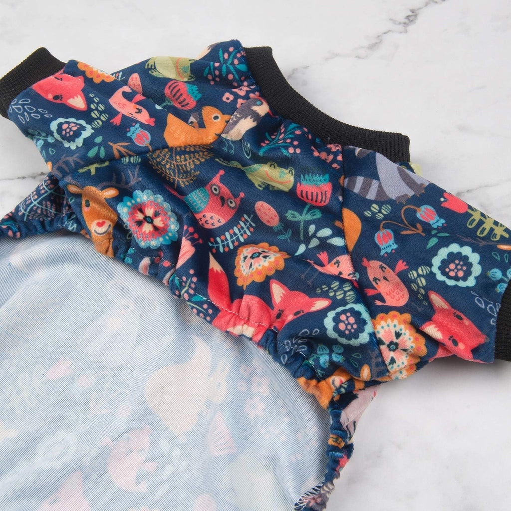 CuteBone Small Dogs Outfit Soft Puppy Onesies Pjs Dog Pajamas Pet Coat Cat Apparel Comfy Doggie Jumpsuit Bodysuit for All Seasons P75L
