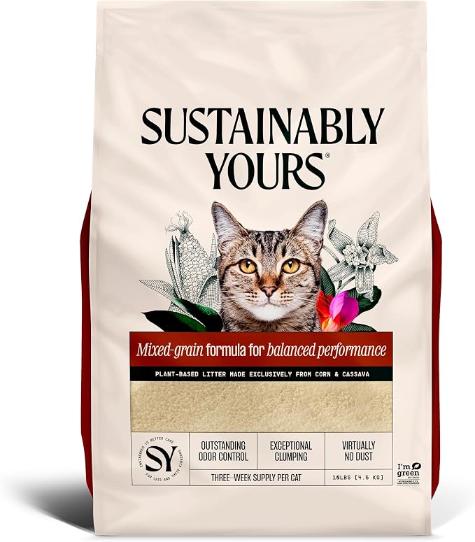 Sustainably Yours Natural Cat Litter, Mixed-Grain Formula, Exceptional Clumping by SustainablyYours