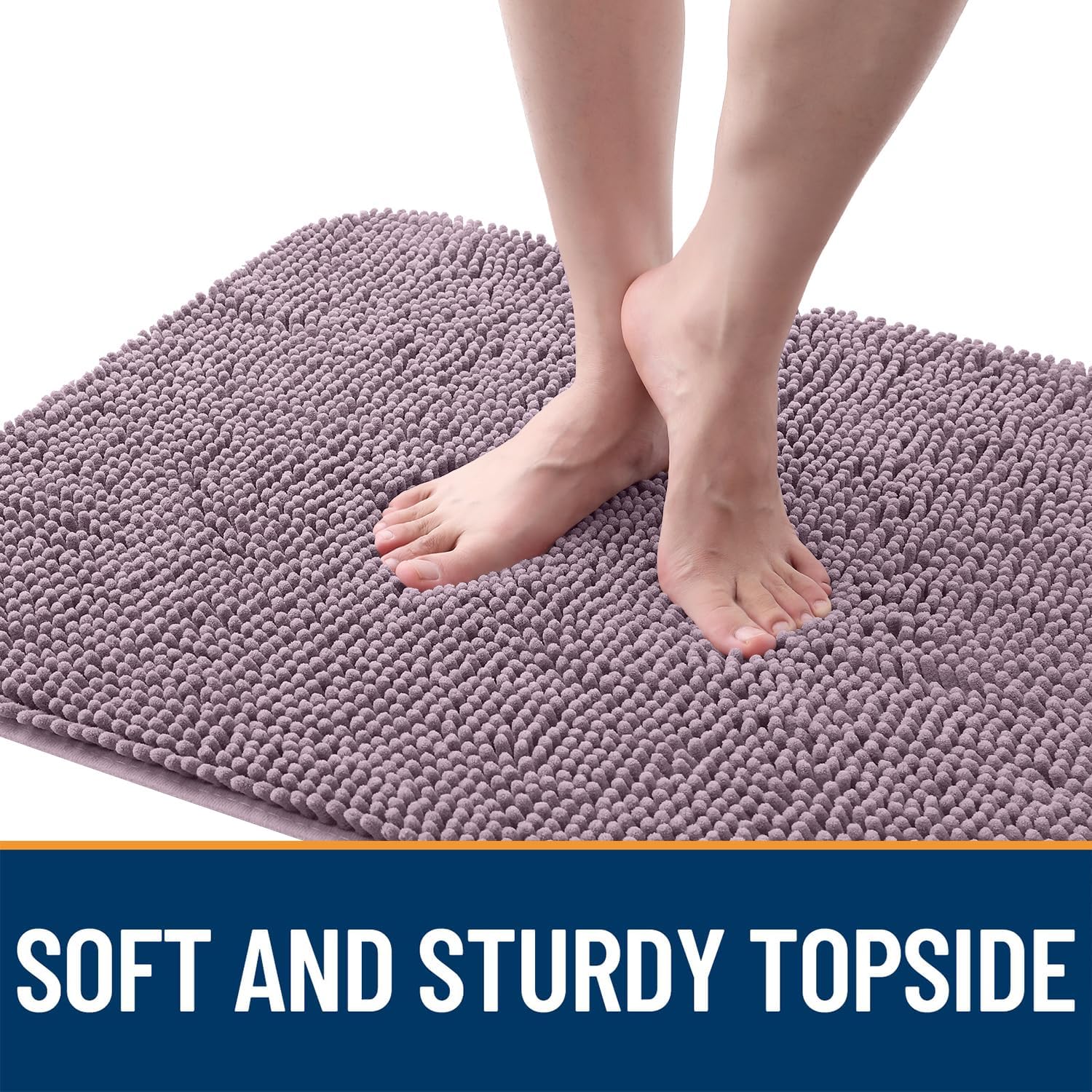 OLANLY Dog Door Mat for Muddy Paws 59x20, Absorbs Moisture and Dirt, Absorbent Non-Slip Washable Doormat, Quick Dry Chenille Mud Mat for Dogs, Entry Indoor Entryway Carpet for Inside Floor, Deep Plum