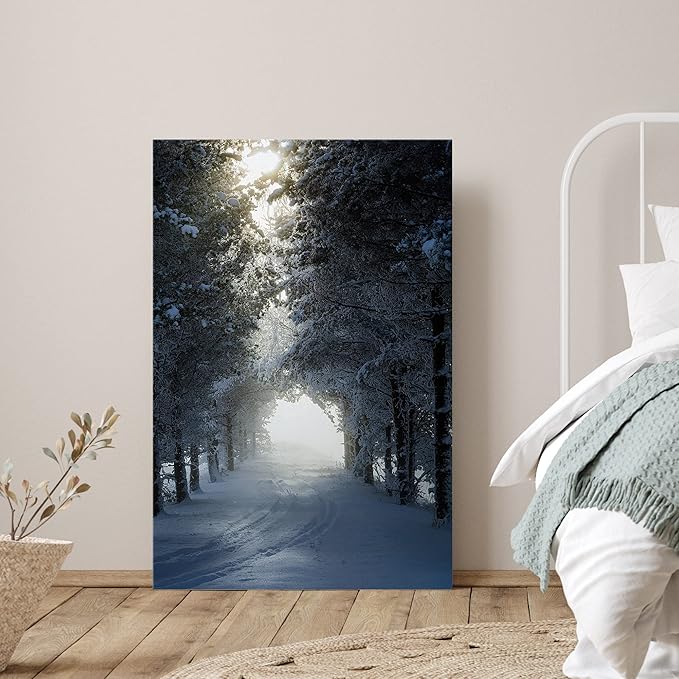 SIGNWIN Canvas Wall Art Woodland Nursery Decor Winter Trees Cool Dramatic Forest Multicolor Nature Photography Rustic - 16x24 inches
