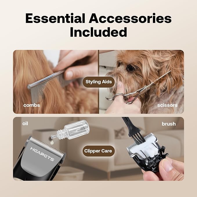 HEAPETS Dog Hair Clippers for Grooming Kit and Dog Paw Trimmer Nail Grinder for - Image 8