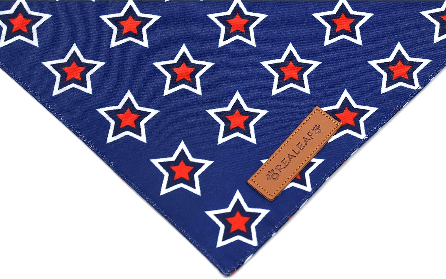 Realeaf American Flag Dog Bandanas 2 Pack, Triangle Reversible 4th of July Pet Scarf for Boy and Girl, Premium Durable Fabric, Patriotic Bandana for Small Medium Large and Extra Large Dogs (Large)