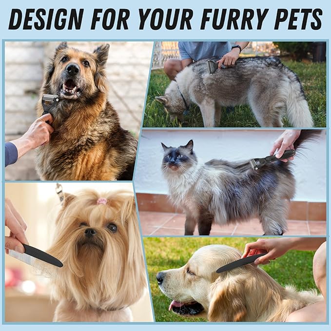 Docrok Pet Grooming Combo: Undercoat Rake, Dematting Deshedding Brush - Image 7
