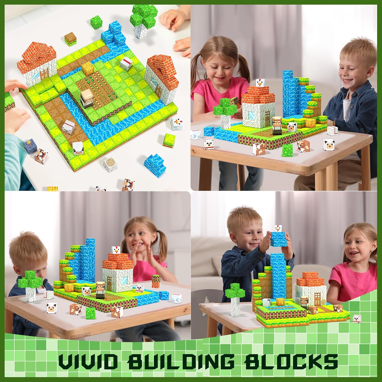 Magnetic Blocks,Creative Building Toys for Kids, STEM Sensory Toys for Ages 3-5, 5-7, 8-13, Christmas Birthday Gifts for Boys & Girls
