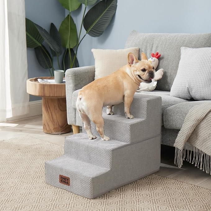 EHEYCIGA Dog Stairs for Bed 18" H, 4-Step Dog Steps for High Bed, Pet Steps for - Image 4