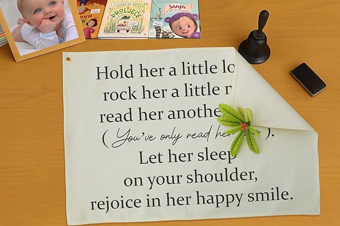 Girls Nursery Canvas Rectangular Banner-Hanging Flag Wall Decoration for Baby Girls Kids,Above Crib Bedroom Playroom Dorm Decor,Baby Shower Christmas Gift-Hold Her A Little Longer 28.5"L×20"W