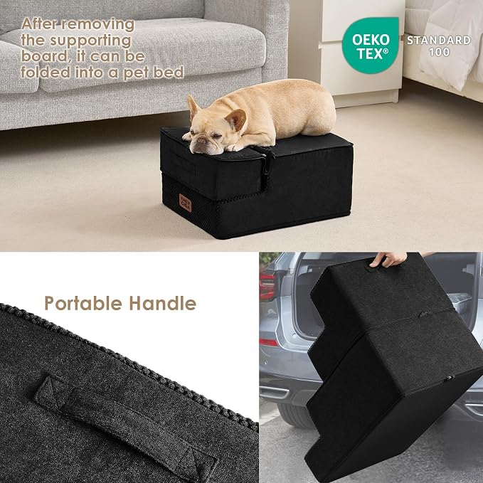 EHEYCIGA Dog Stairs for Small Dogs 13.5" H, 3-Step Dog Steps for Couch Sofa and - Image 6