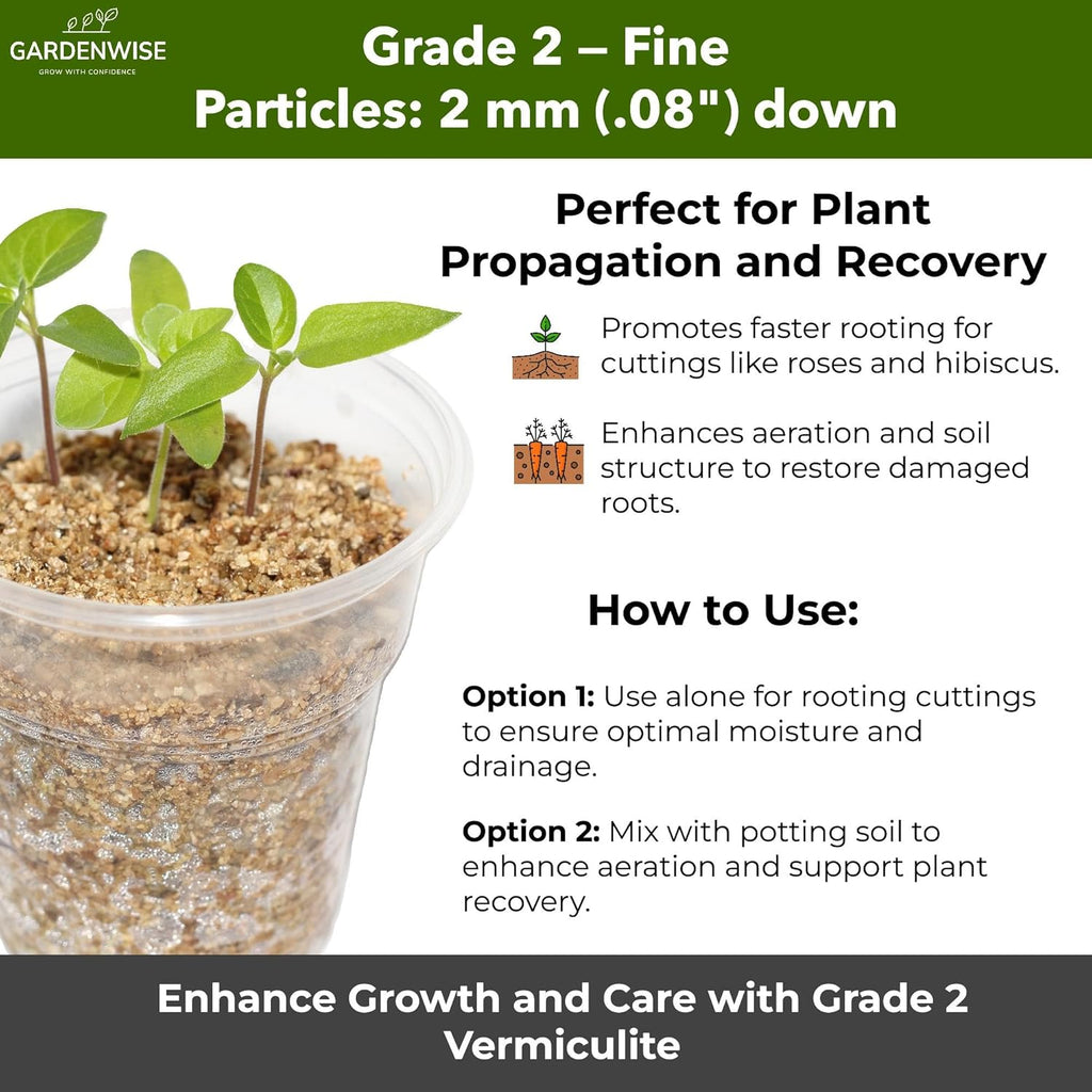 Organic Fine Vermiculite for Indoor Gardening Plants and Mushrooms – Enhances Soil Aeration, Seed Germination, Rooting Cuttings – Small Packages and Bulk (Vermiculite Grade 2 – Fine, 15 quarts)