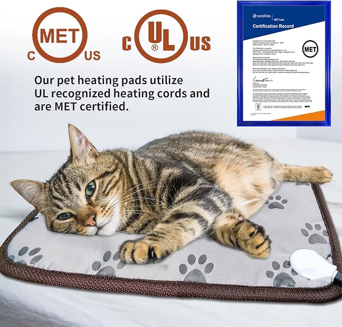 Cat Heating Pad 18x18 in with Smart Thermostat Switch and Power Line Protection - Image 6
