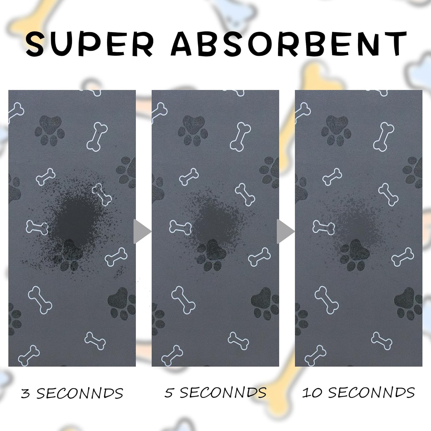Pet Cat Dog Food Mat Non Slip Mat for Dog Water Bowl Mat Quick Dry Absorbent Cat Feeding Mat, 32 * 17 in, Dark Grey