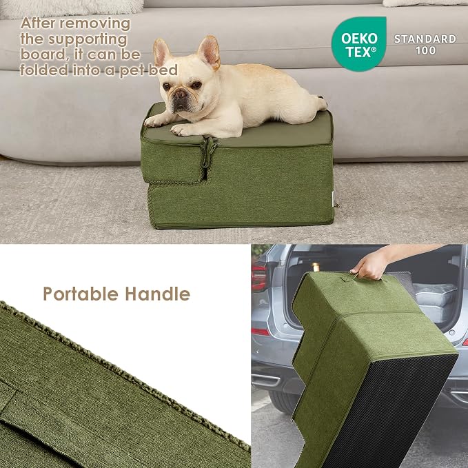 EHEYCIGA Dog Stairs for Small Dogs 13.5" H, 3-Step Dog Steps for Couch Sofa and - Image 5