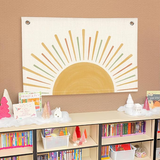 Lacama Boho Sunshine Classroom Decor, Sun Cute Hanging Banner for Neutral Classroom Nursery Wall DecorSign,Gift for Kids Room Bedroom Playroom Birthday Christmas Gift 30x20 Inch