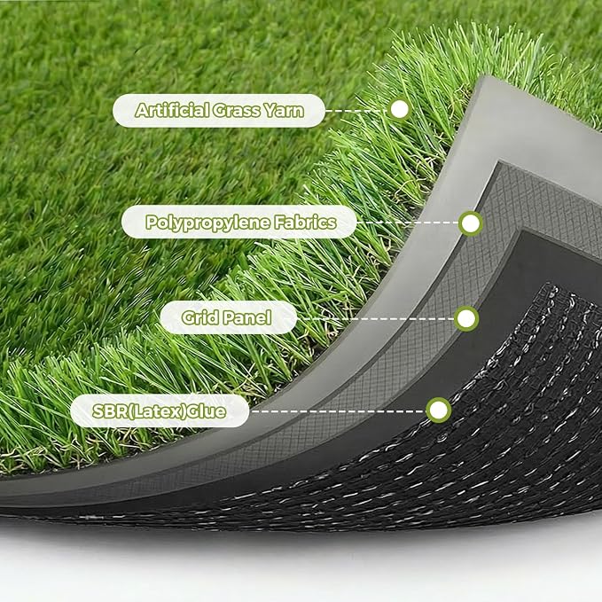 Artificial Grass Rug Indoor Outdoor, 7.7 x 8.7FT Faux Grass Turf - Image 2