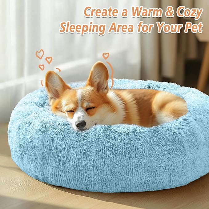 JOLLYVOGUE Calming Dog Beds Large Sized Dog, 36in Donut Washable Large Pet Bed - Image 4
