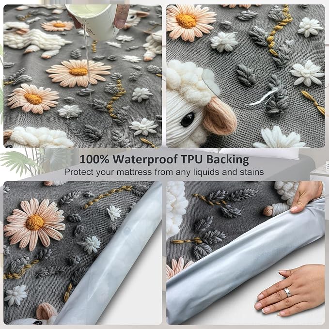 Waterproof Mattress Protector King, Fitted Sheet Style Breathable Mattress Cover - Image 2