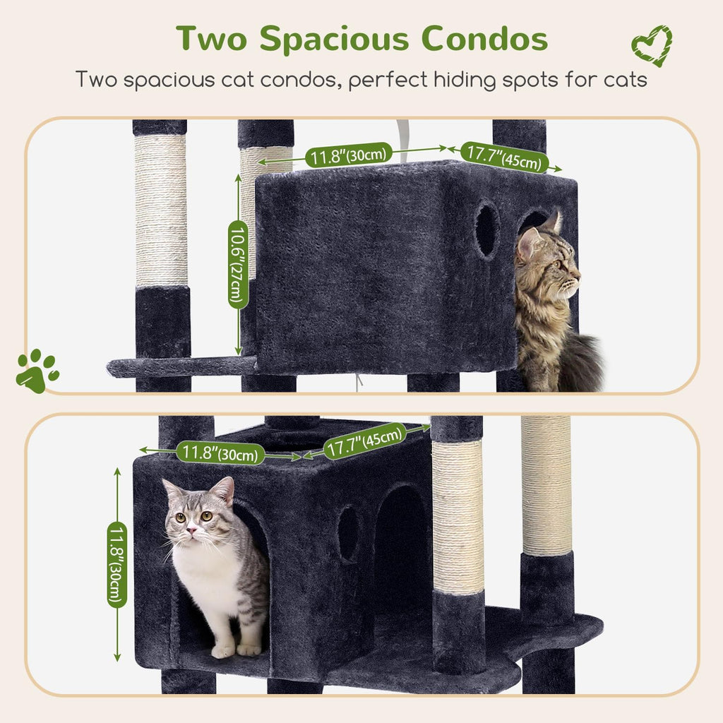 Globlazer Giant Cat Tree, 83 inch Cat Tree for Indoor Cats Large Adult, XXL Cat Tower with 9 Scratching Posts for 20lb+ Heavy Duty Large Adult Cats, F83, Dark Grey