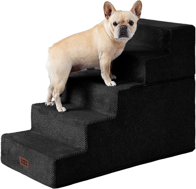 EHEYCIGA Dog Stairs for High Bed 25" H, 5-Step Extra Wide Dog Steps for Bed - Image 9